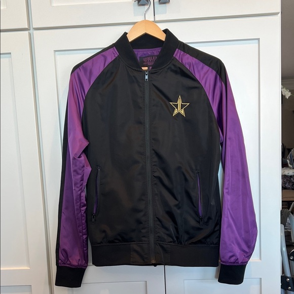 Jeffree Star Unisex Bloodlust Bomber Jacket in Vibrant Purple and Black - Picture 3 of 9